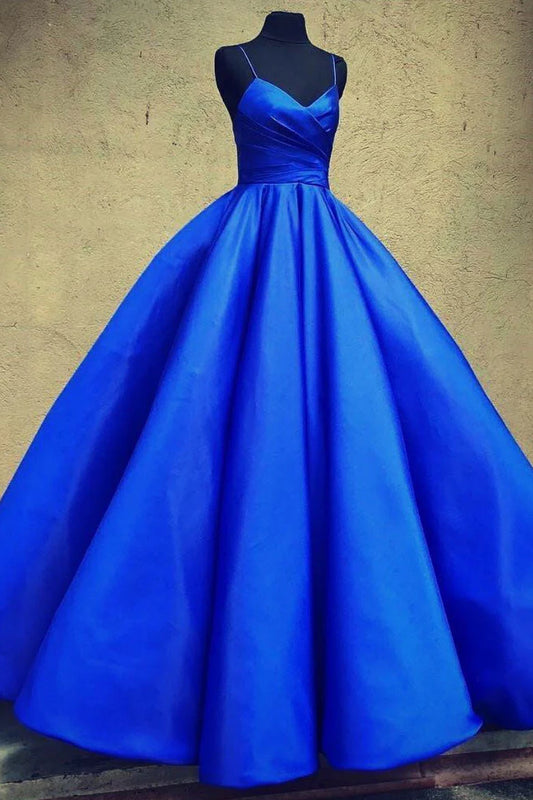 Sweetheart satin long prom dress