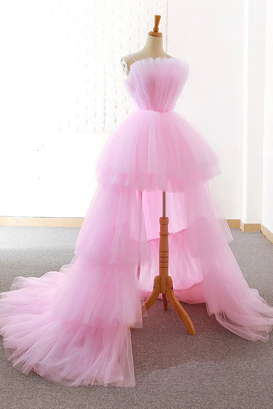 Tulle long prom dress