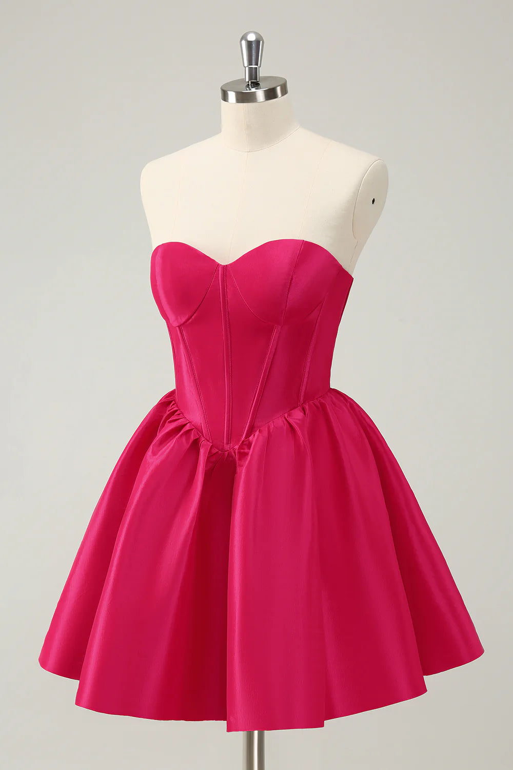 A Line Sweetheart Corset Satin Cute Homecoming Dress