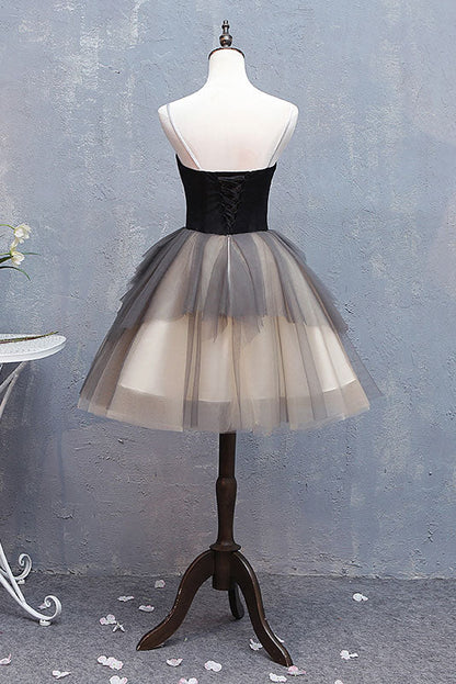 Sweetheart neck tulle short prom dress
