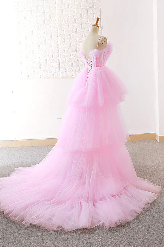 Tulle long prom dress