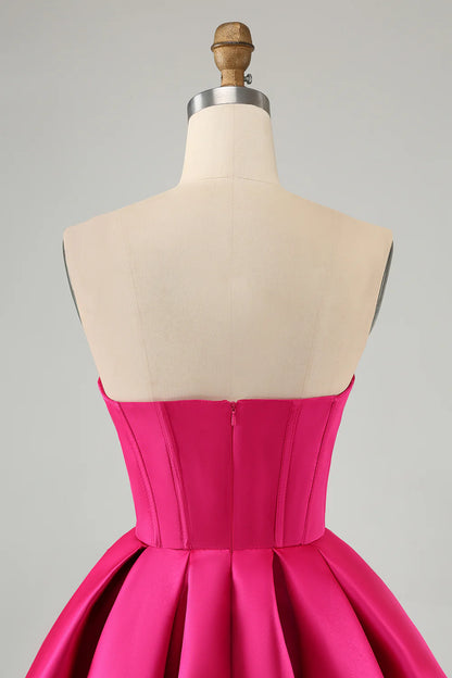 A Line Cute Sweetheart Corset Homecoming Dress with Beading