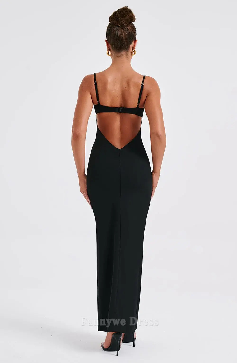 Sheath Spaghetti Straps Backless formal dresses Bridesmaid Dresses evening gown Prom Dress With Split