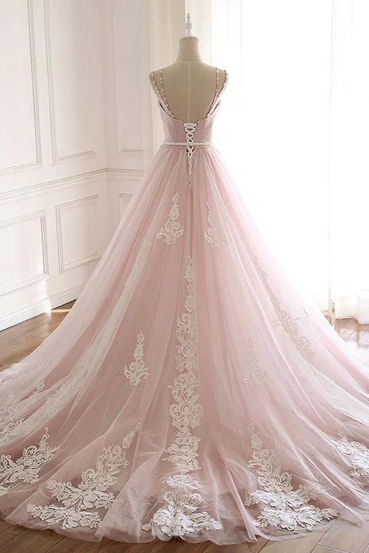 Sweetheart neck tulle long prom dress