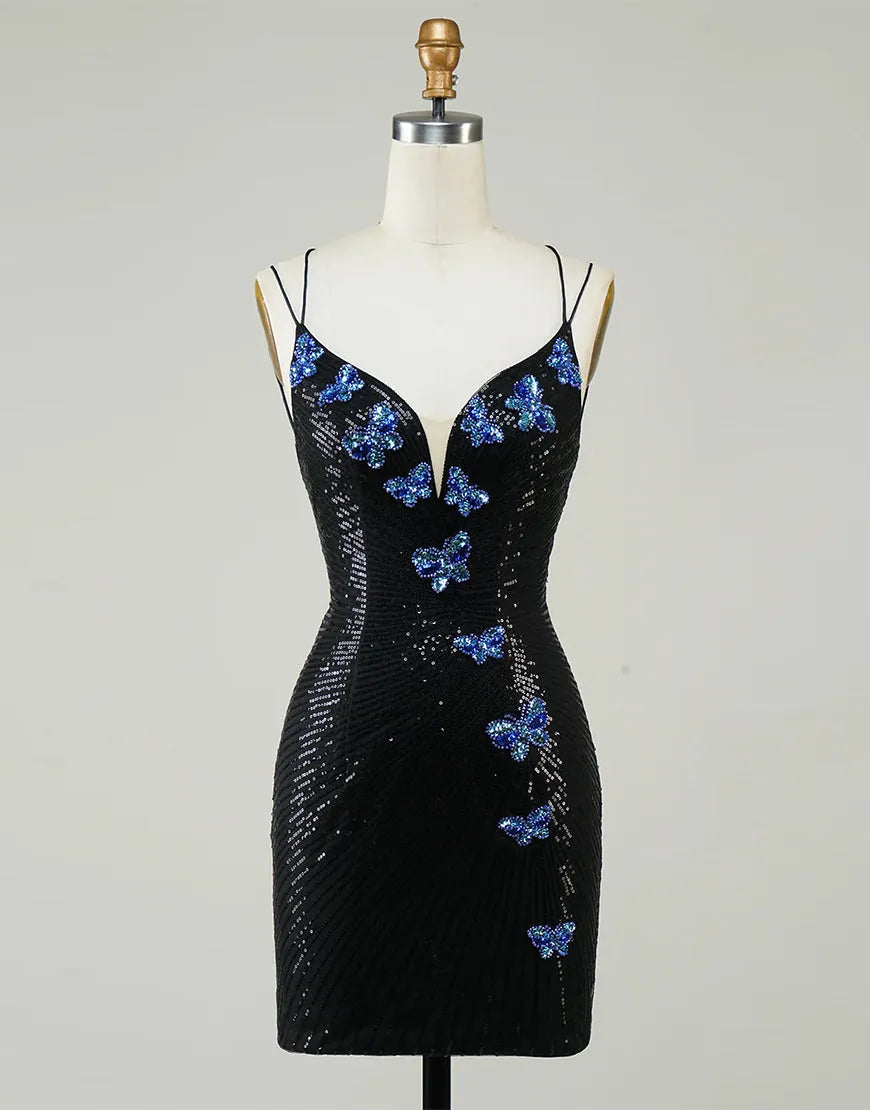Gorgeous Glitter Party Dress With Butterflies