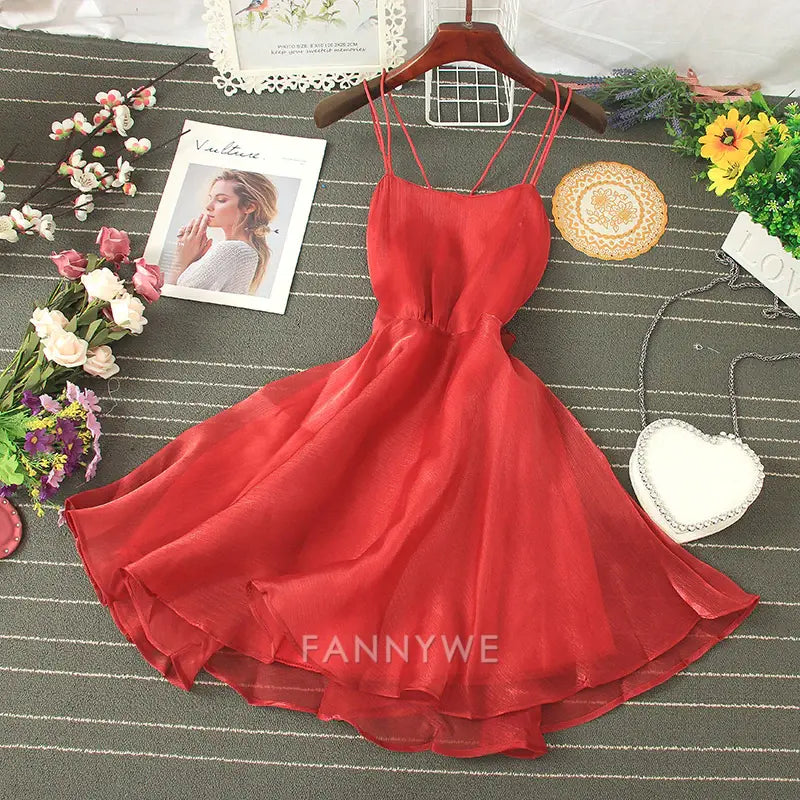 A-line Cute Spaghetti Straps tulle short dress formal dresses Bridesmaid Dresses evening gown Prom Dress