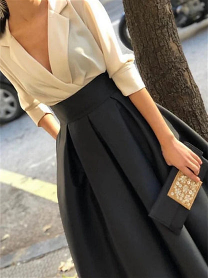 A-Line V-Neck Long Sleeves Mother Of The Bride Dresses