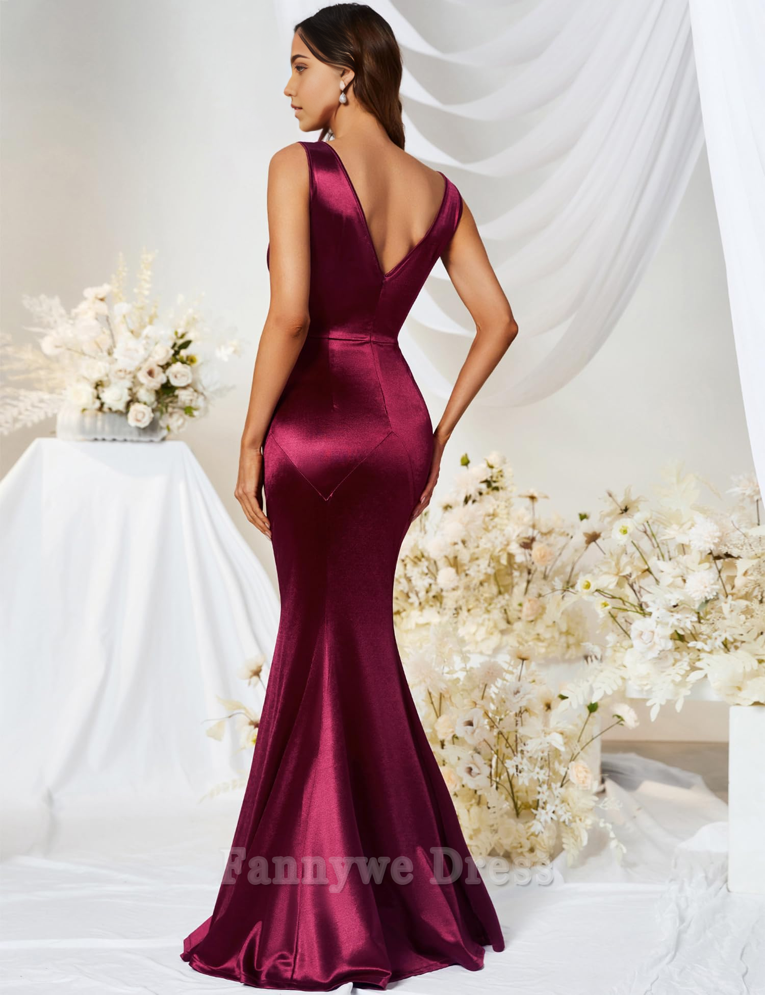 Mermaid Elegant Sleeveless formal dresses Bridesmaid Dresses evening gown Prom Dress