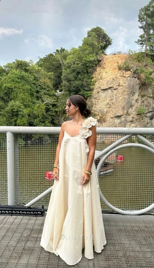 A-Linie Spaghettiträger Schöne lange Abendkleider Brautjungfernkleider Abendkleid Ballkleid 