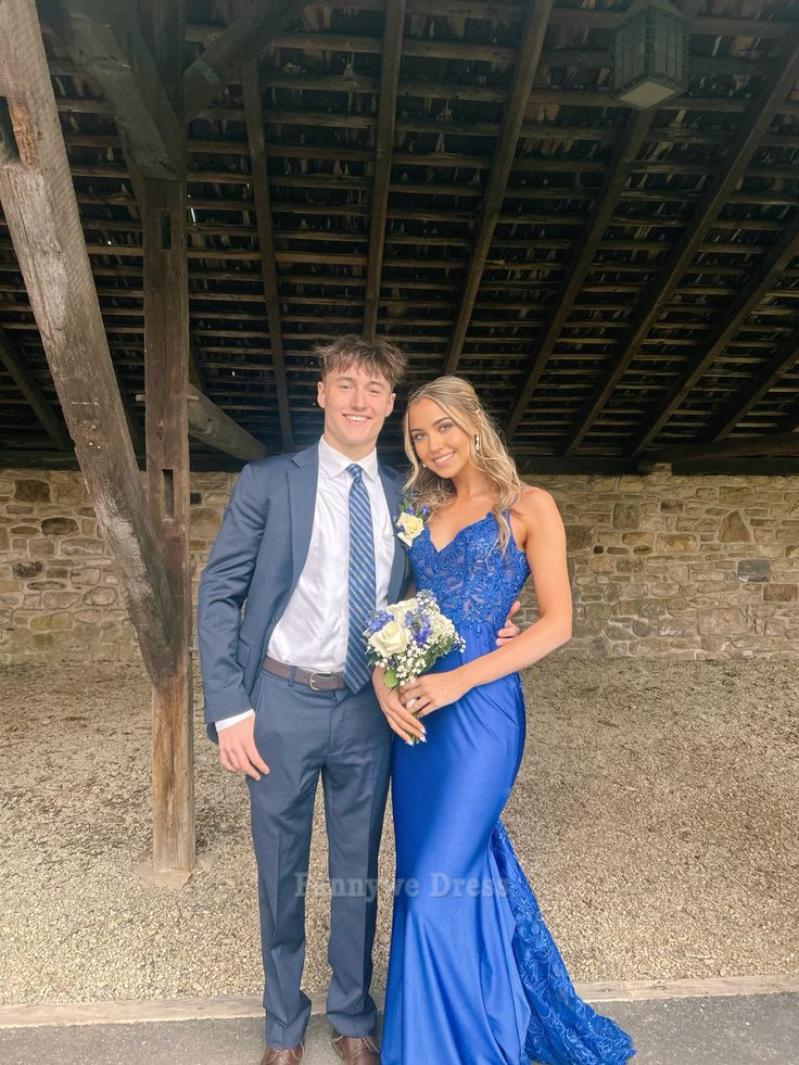 Mermaid Spaghetti Straps Satin Royal Blue Long formal dresses Bridesmaid Dresses evening gown Prom Dress