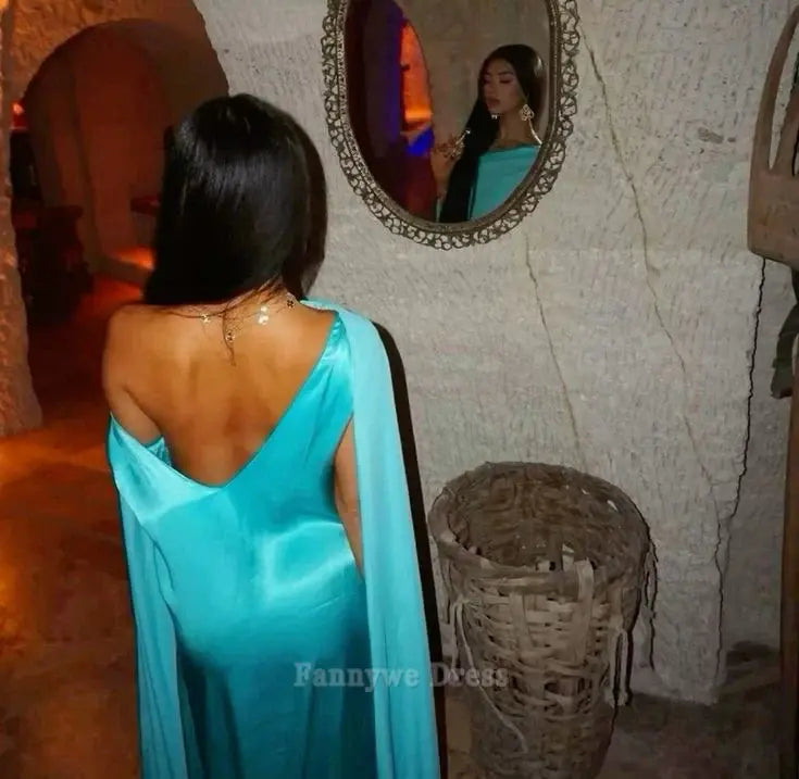 Sheath Elegant Off Shoulder Satin Blue Long formal dresses Bridesmaid Dresses evening gown Prom Dress