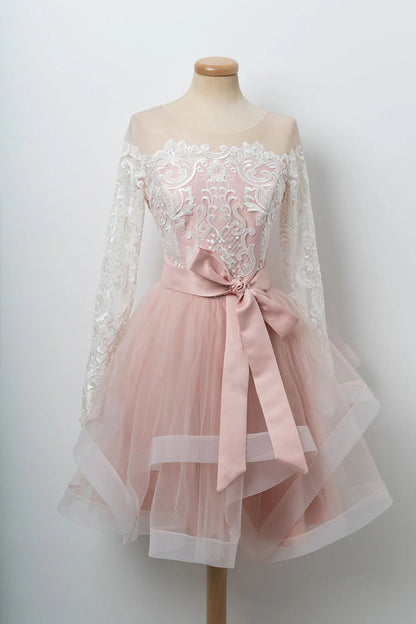 V neck lace long wedding dress
