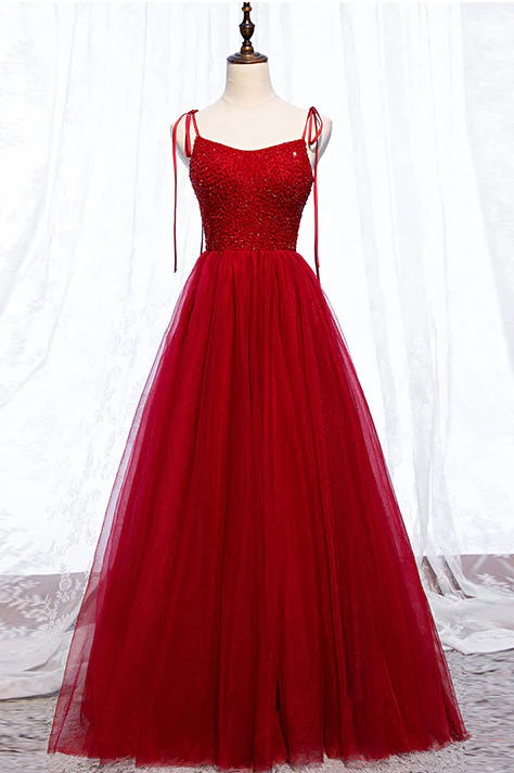 Sweetheart beads long prom dress