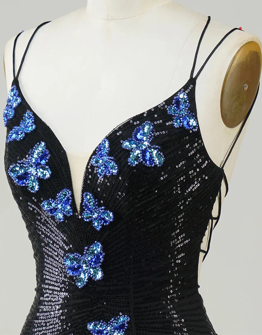 Gorgeous Glitter Party Dress With Butterflies