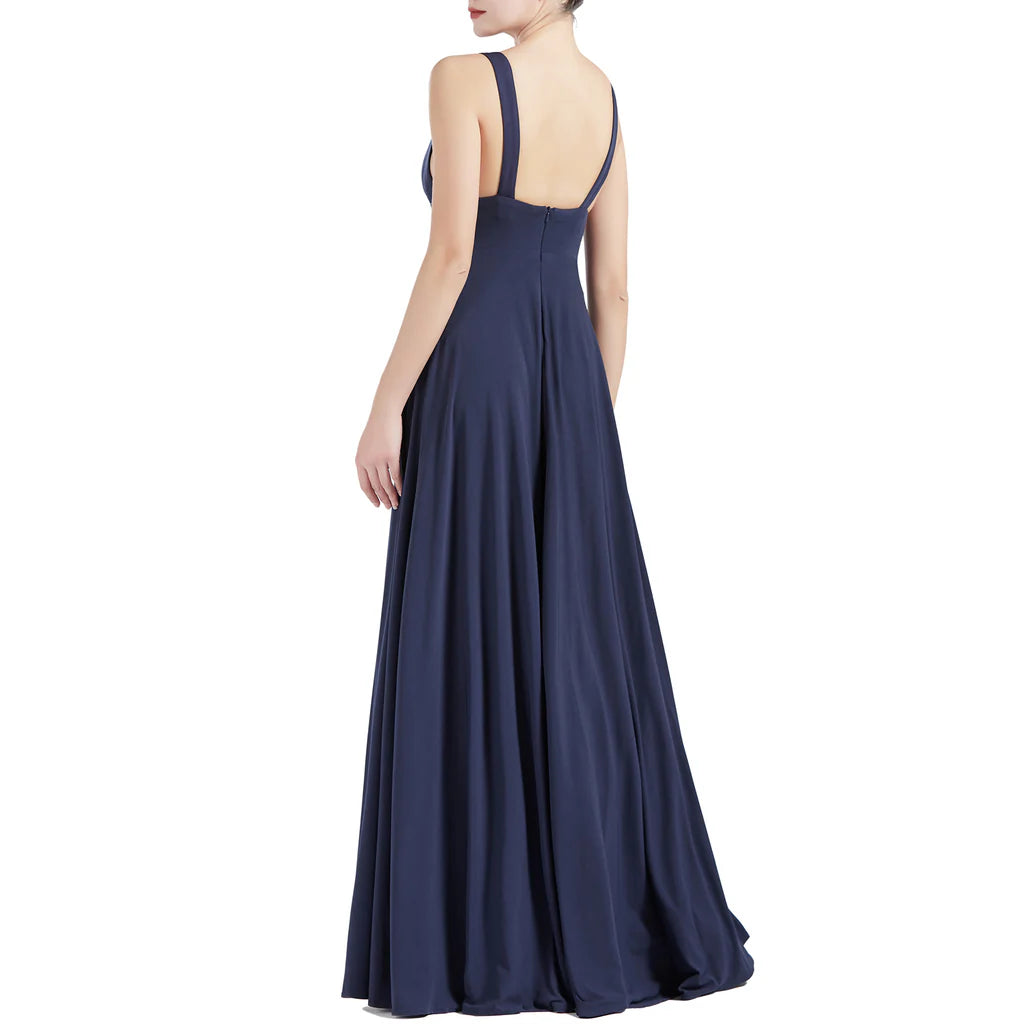 V Neck Stretchy Wedding Party Bridesmaid Dresses Prom Dresses