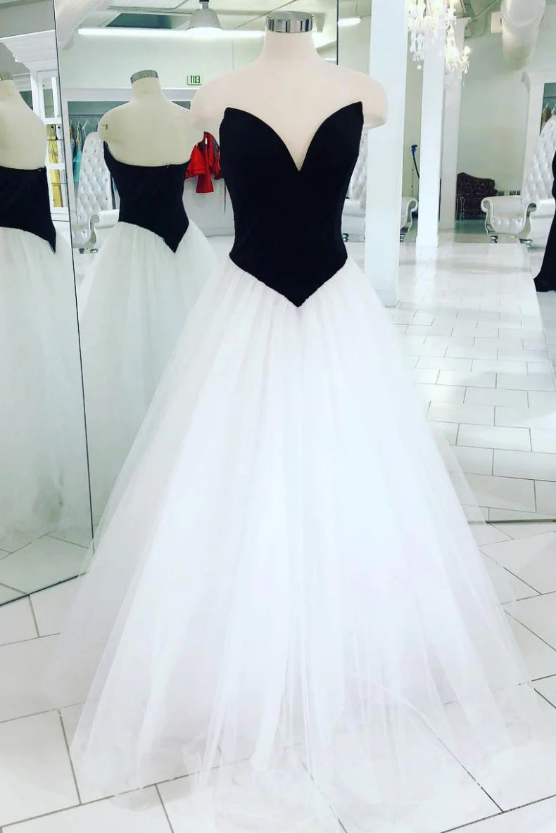 Simple tulle long prom dress