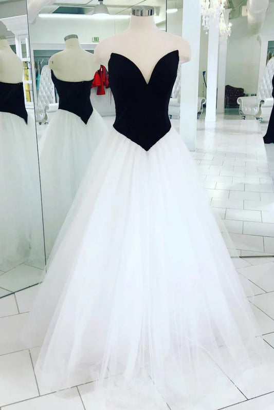 Simple tulle long prom dress