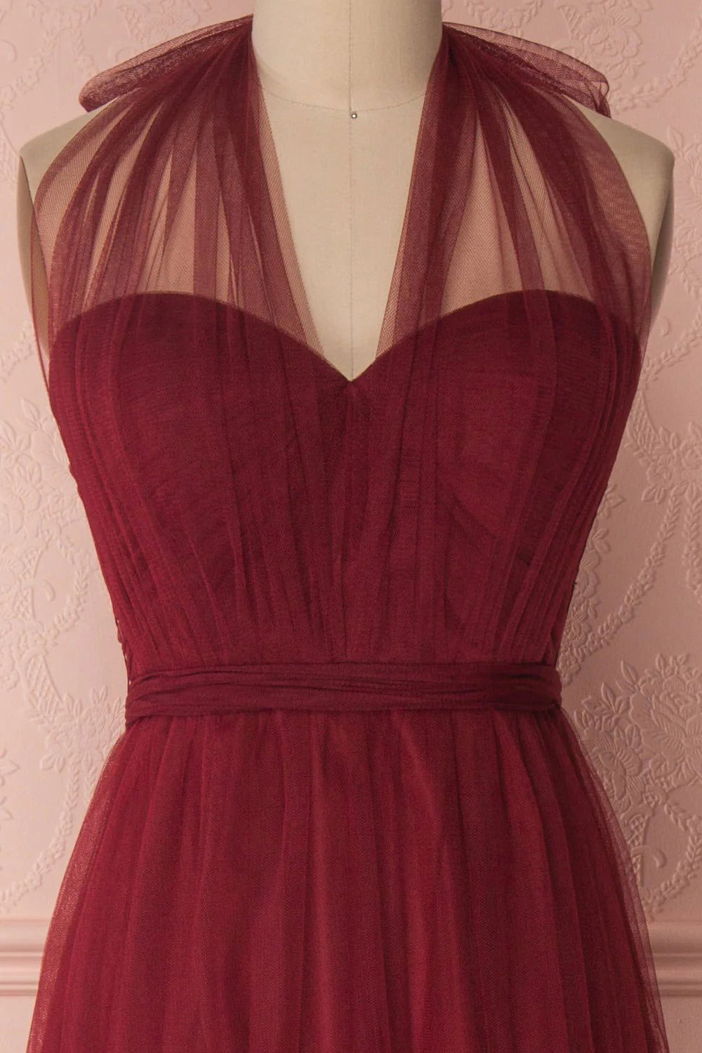 Tulle sweetheart long prom dress