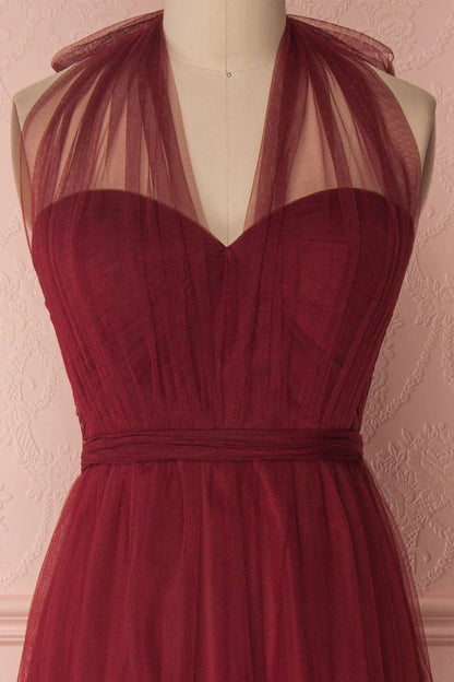 Tulle sweetheart long prom dress