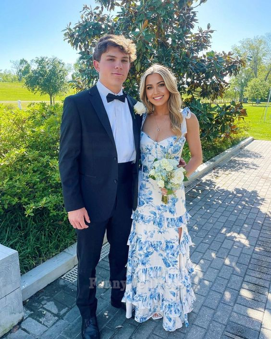 A-Linie V-Ausschnitt Ärmellose Abendkleider Brautjungfernkleider Abendkleid Ballkleid mit Schlitz 