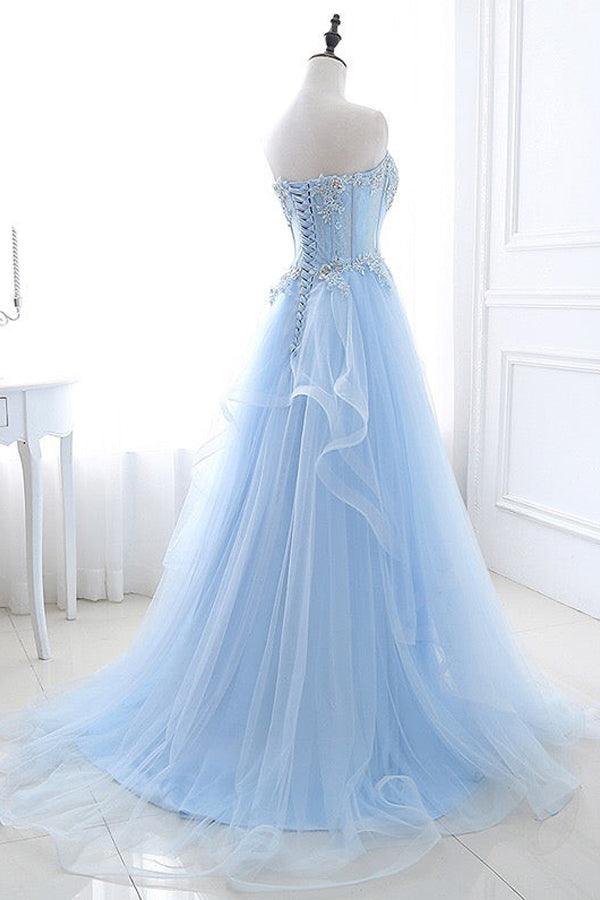 A-line Sweetheart Floor length Prom Dresses