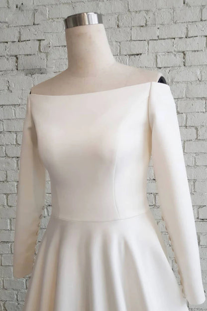 Simple satin long Wedding Dresses