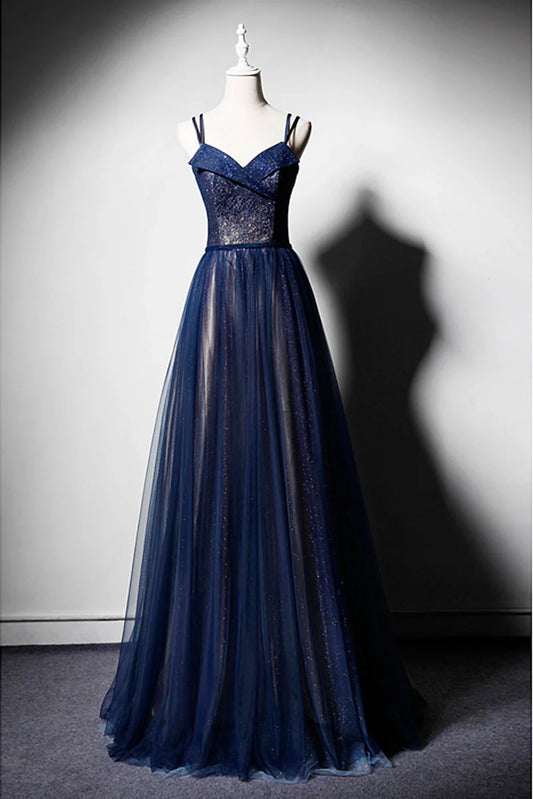 Tulle long prom dress