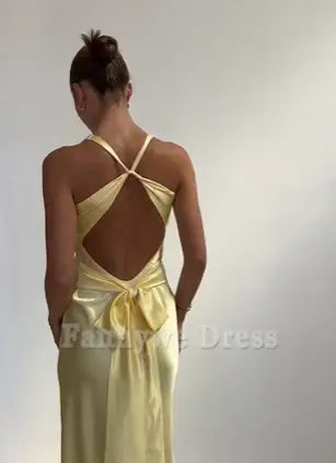 Sheath V Neck Yellow formal dresses Bridesmaid Dresses evening gown Prom Dress