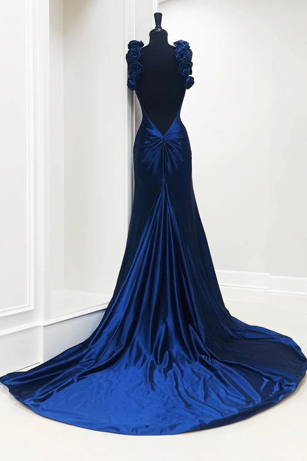 Vestidos de fiesta largos con escote en V y espalda descubierta de sirena