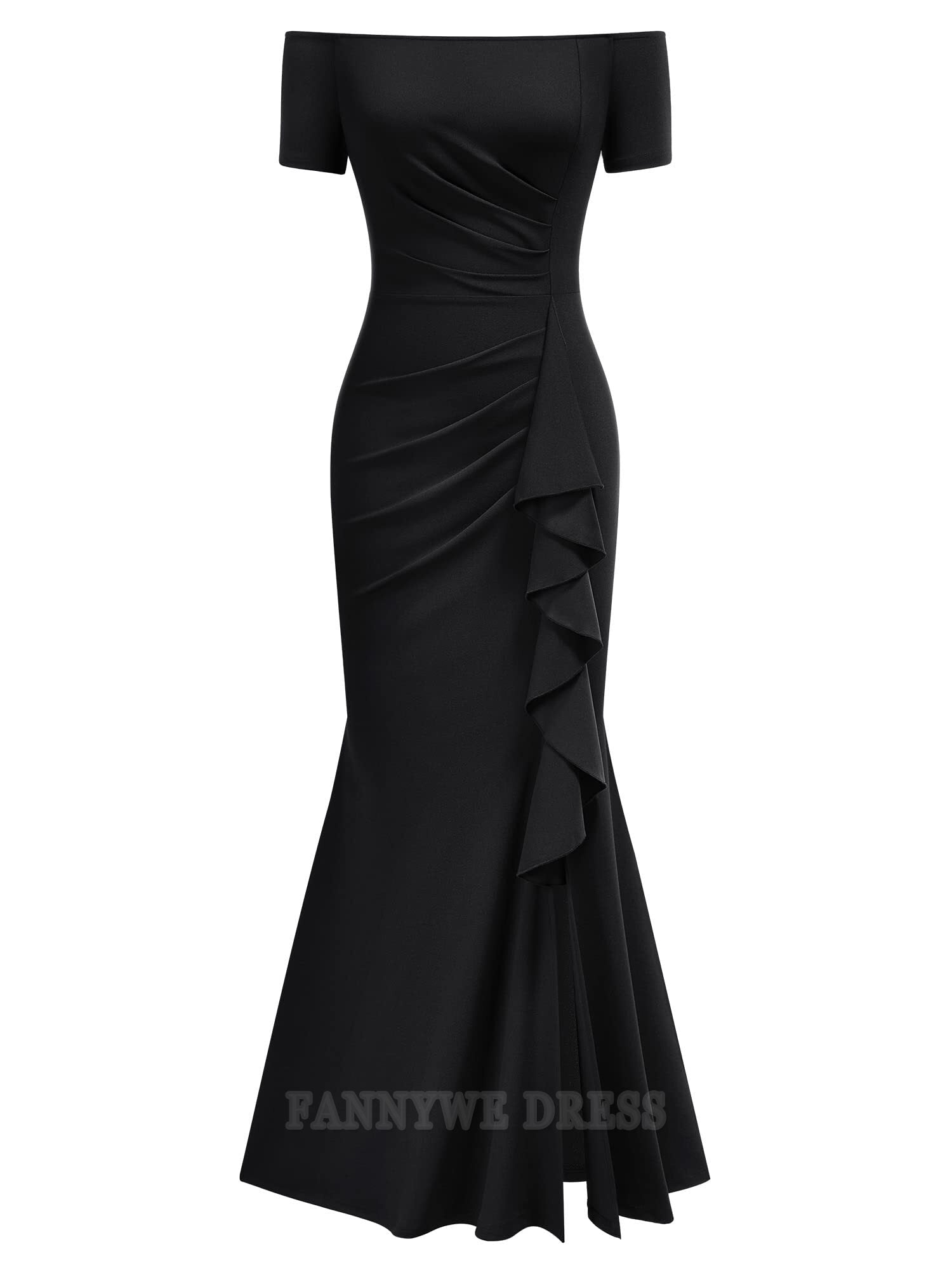 Mermaid Elegant Off Shoulder Ruffle formal dresses Bridesmaid Dresses evening gown Prom Dress