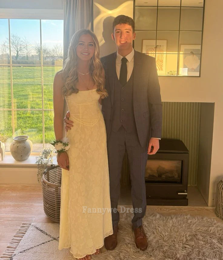 A-Line Elegant Spaghetti Straps Long formal dresses Bridesmaid Dresses evening gown Prom Dress