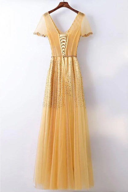 A-Linien-Ballkleid mit glitzernden Ärmeln
