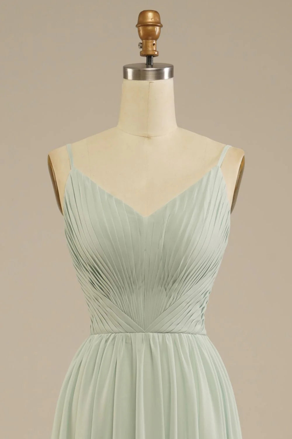 Vestido de dama de honor largo hasta el suelo con corte en A