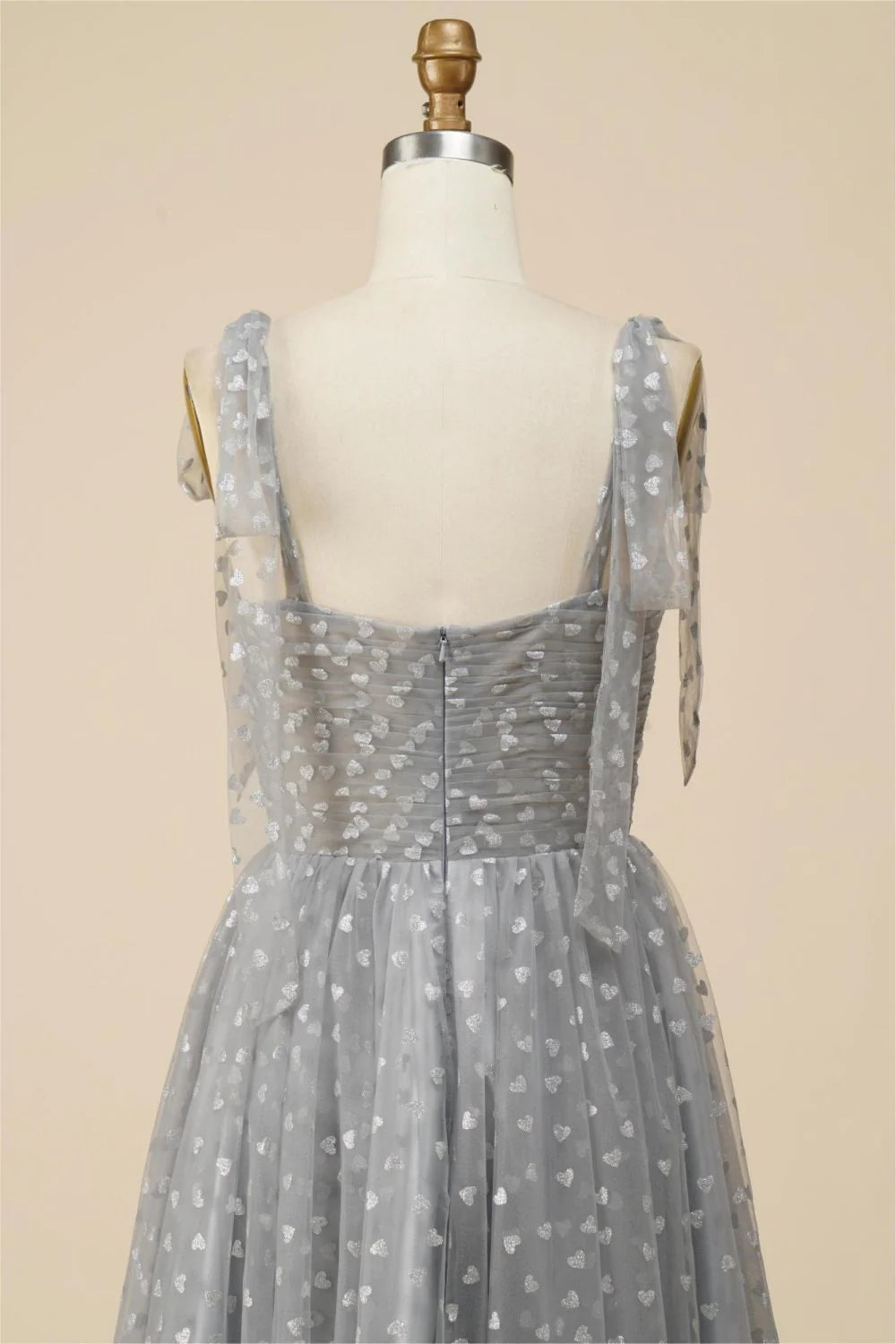 A-Linie Teelanges Partykleid aus Tüll mit Spaghettiträgern