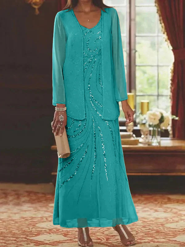 Sheath V-Neck Mother Of The Bride Dresses