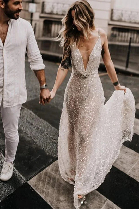 Neck Sleeveless Lace High Quality Beach A Line Brautkleider