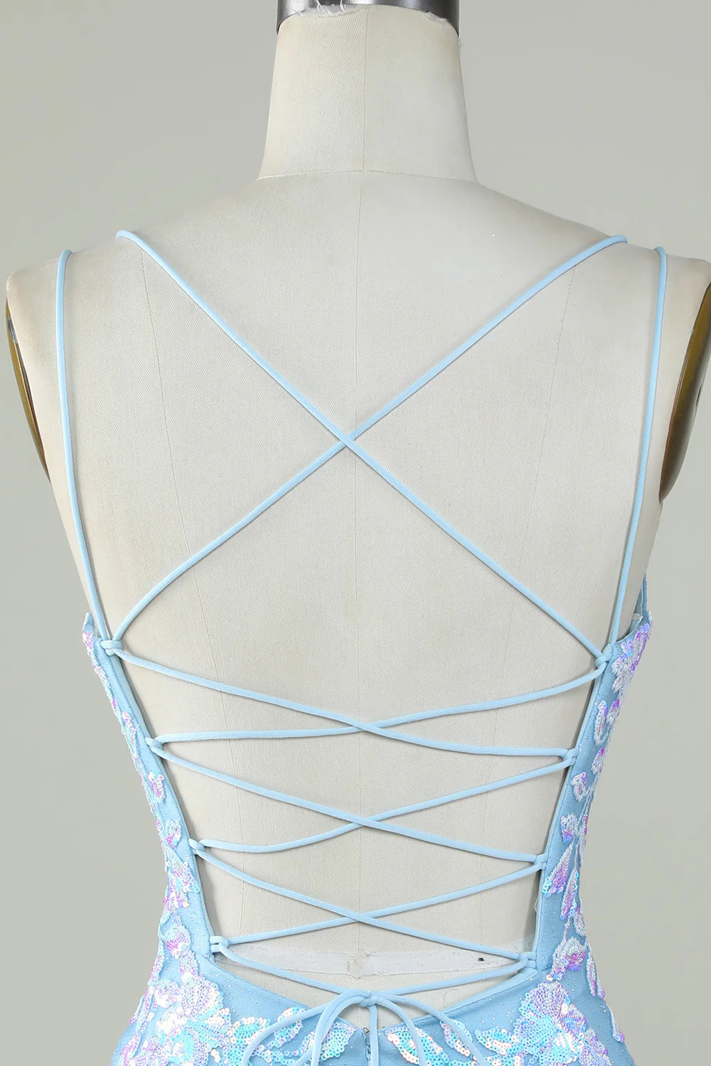 Sparkly Lace-Up Back Homecoming Dress