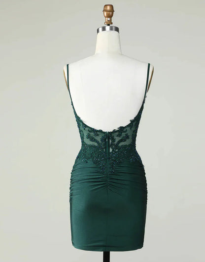 Spaghetti Straps Short Tight Homecoming Party Dress