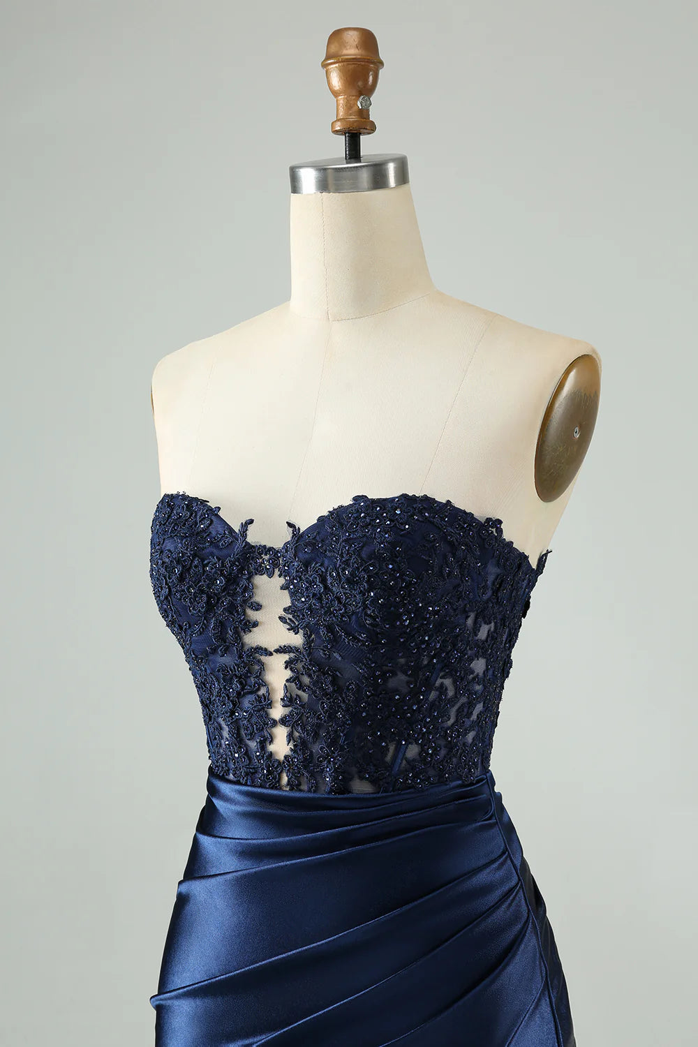Sparkly Bodycon Strapless Hollow Out Homecoming Dress with Lace