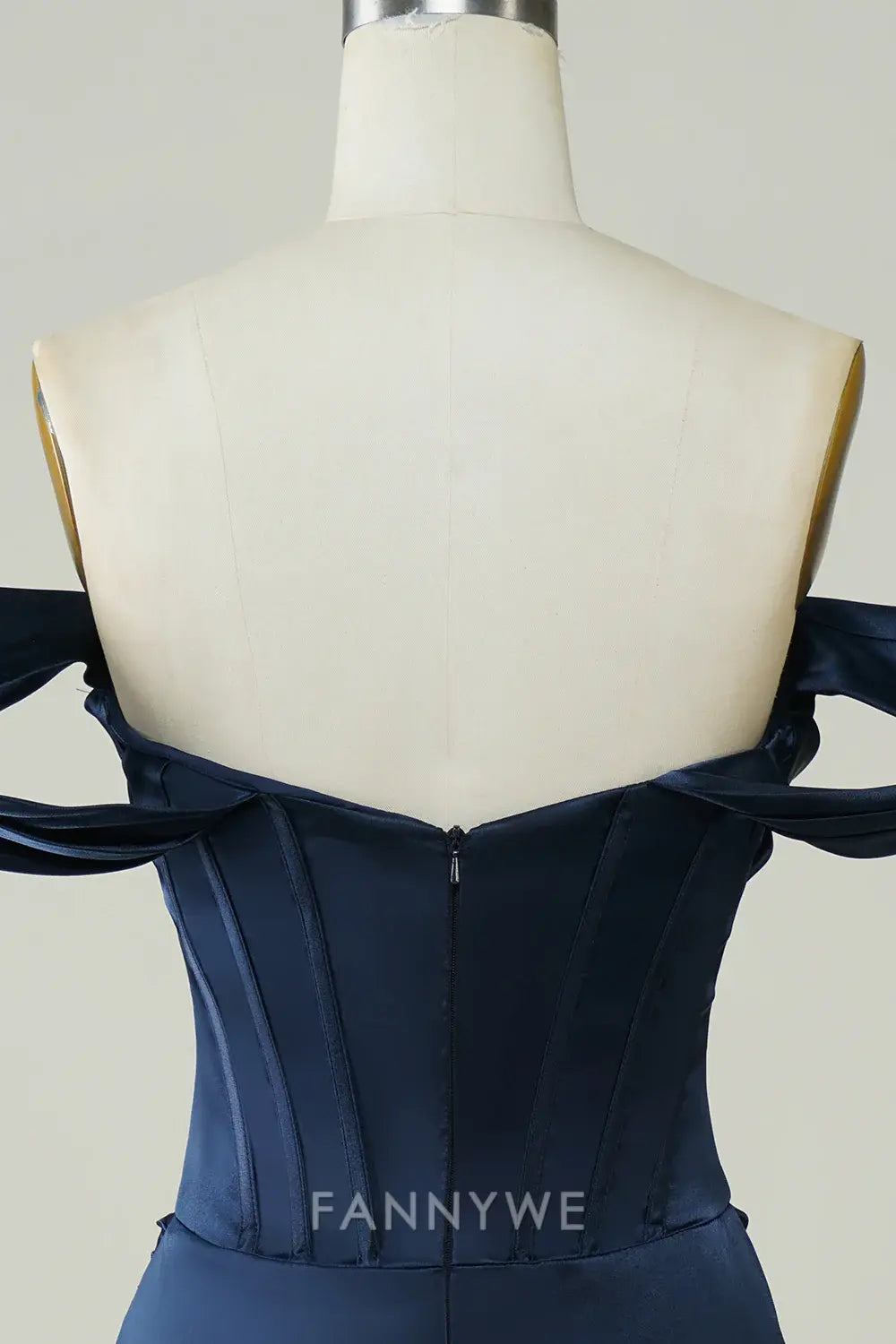 FannyWe Elegant Navy Off the Shoulder Asymmetrical Tight Short Homecoming Dress formal wear dresses