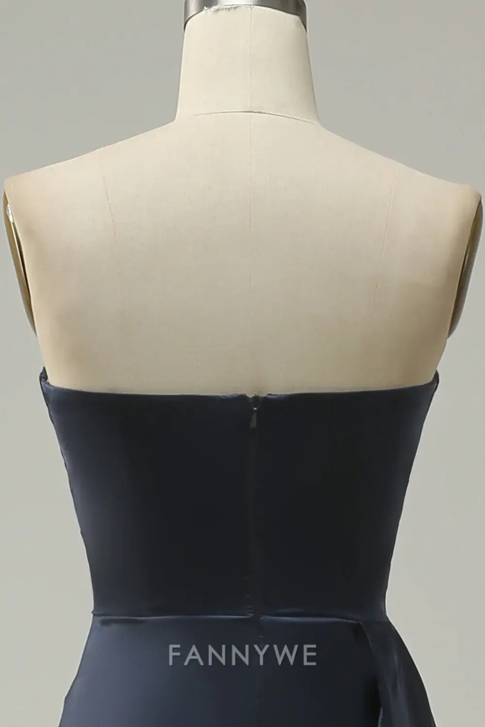 FannyWe Elegant Navy Strapless Sweetheart Long Prom Dress with Split formal wear dresses