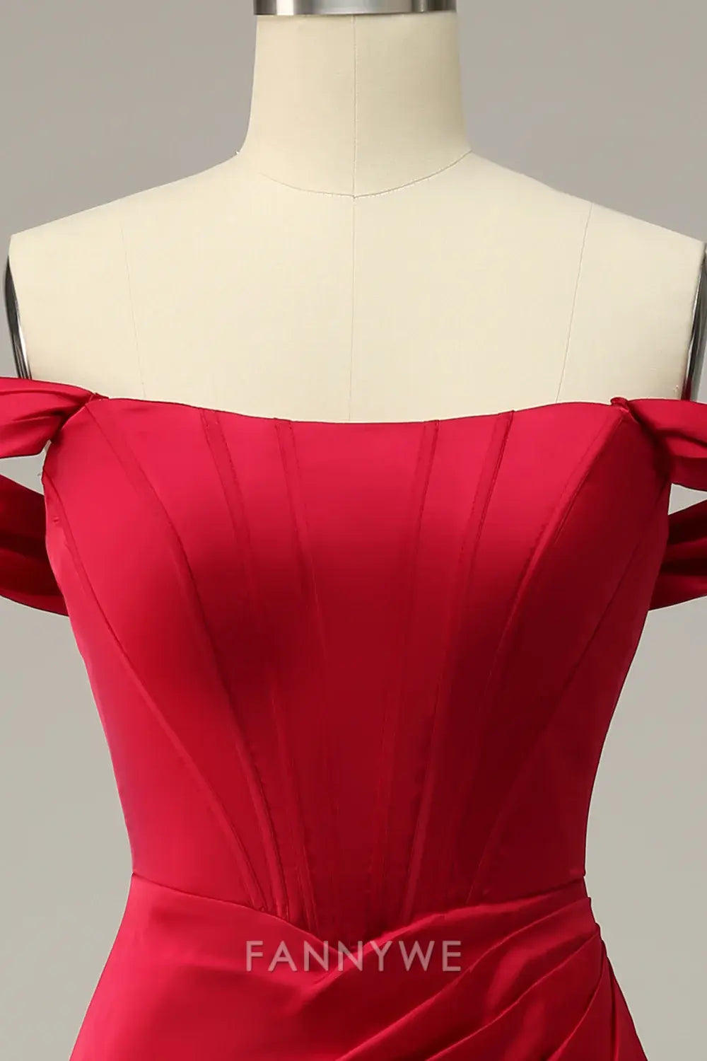 FannyWe Elegant Off The Shoulder Burgundy Sheath Prom Dress formal wear dresses