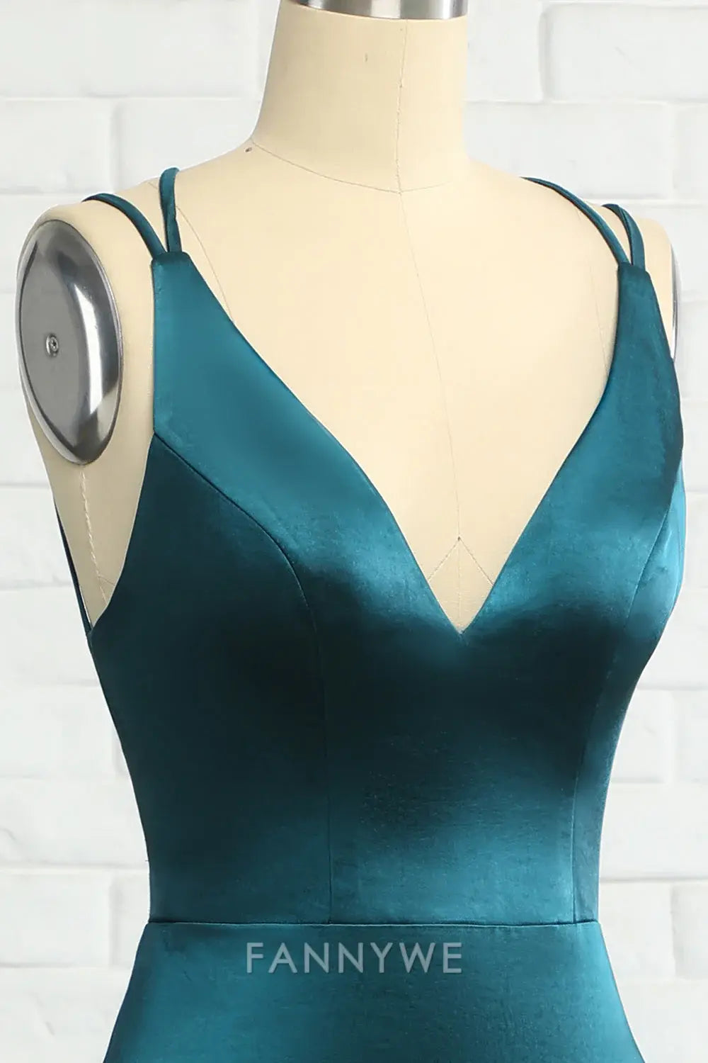 FannyWe Elegant Peacock Blue Mermaid Backless Long Prom Dress formal wear dresses