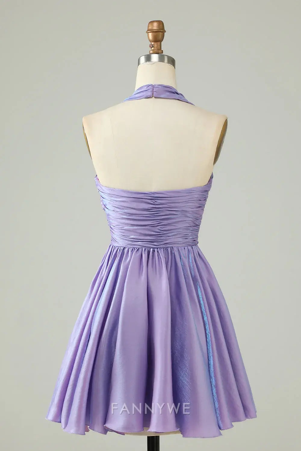 FannyWe Elegant Purple Halter Open Back Sleeveless A Line Homecoming Dress hot sale