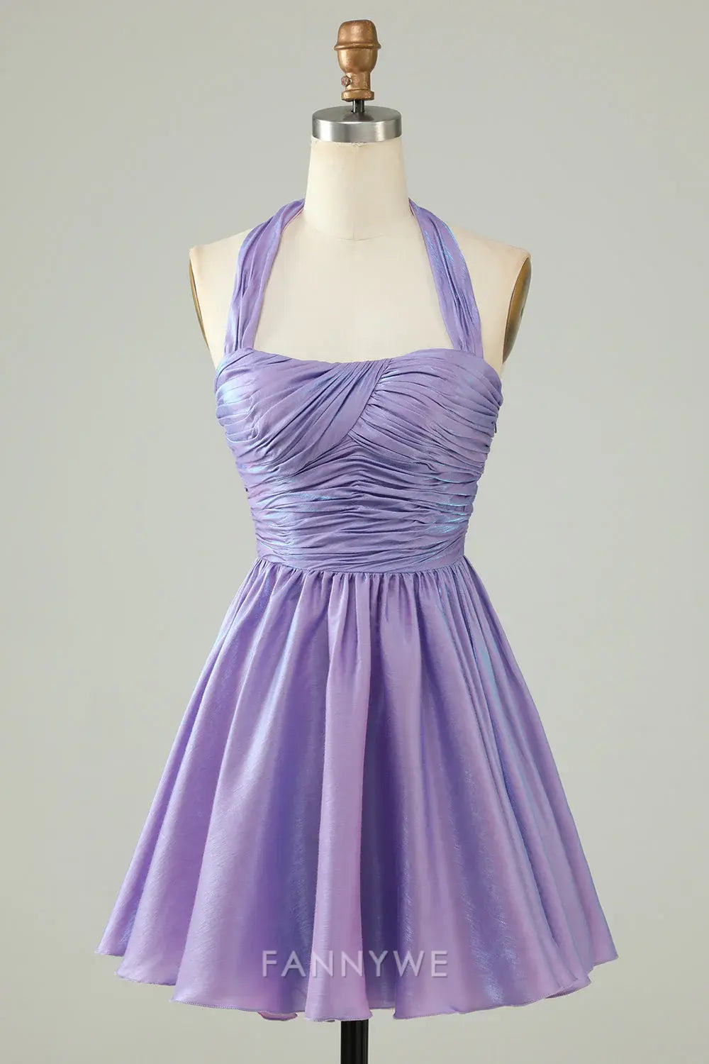 FannyWe Elegant Purple Halter Open Back Sleeveless A Line Homecoming Dress hot sale