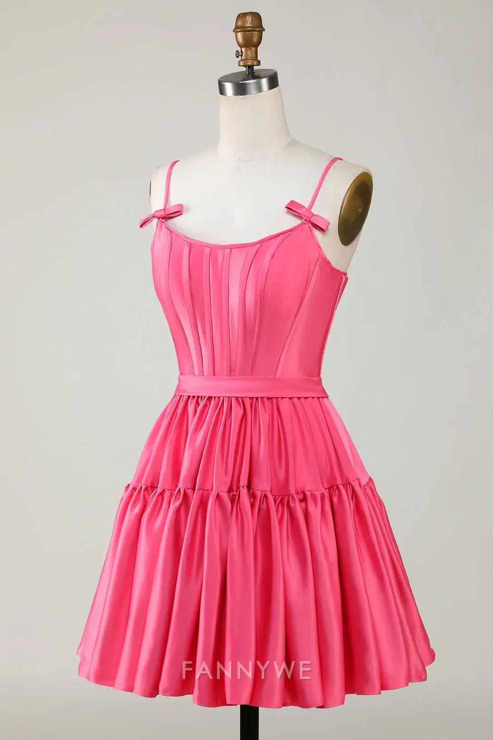 FannyWe Elegant Trendy A-Line Spaghetti Straps Fuchsia Short Homecoming Dresses hot sale