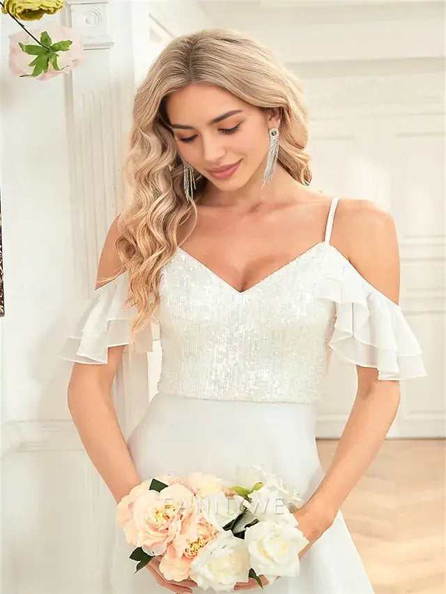 FannyWe Simple A-Line Quinceanera Dresses Elegant Dress Formal Wedding Floor Length Sleeveless Sweetheart Chiffon Backless with Pleats