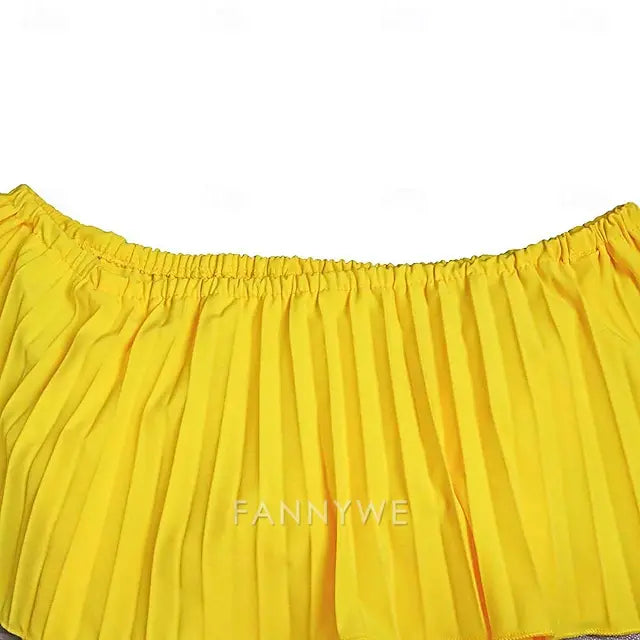 FannyWe Simple A-Line Quinceanera Dresses Elegant Dress Wedding Wedding Guest Floor Length Short Sleeve Off Shoulder Polyester Backless with Pleats