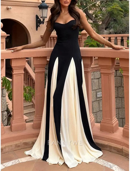 FannyWe Vestidos de quinceañera sencillos de corte A, vestido elegante para boda, para invitados de boda, largo hasta el suelo, sin mangas, tirantes finos, poliéster, sin espalda y con pliegues 