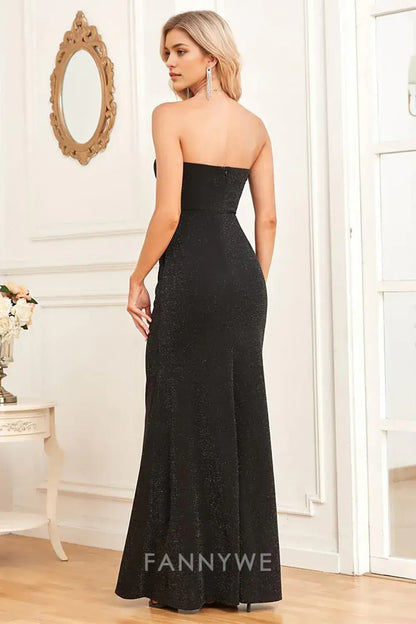 FannyWe Simple Black Off - Shoulder Maxi Dress with Organza Lantern Sleeves formal wear dresses